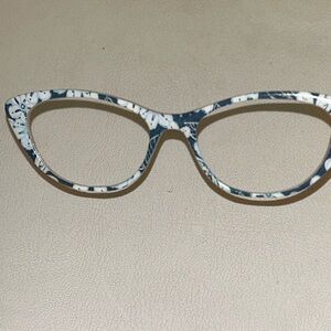 PAIR Eyewear Ella Toppers Denim Blue and White Print EUC
